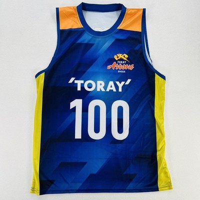 Toray Arrows Jersey Mens Large Blue Japan V League Volleyball 100 Shirt Shiga