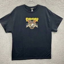 Thrasher Shirt Mens XL  Anti Hero Tee Eaglegram Skateboard Black Crew Neck Skate