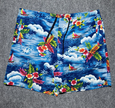 VTG Polo Sport Ralph Lauren Hawaiian Swim Board Trunks Men S Blue Floral Beach