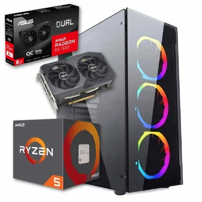 BSG Raptor Gaming-Computer Ryzen 5 3600 16GB DDR4 512GB SSD RX 7600 Win11