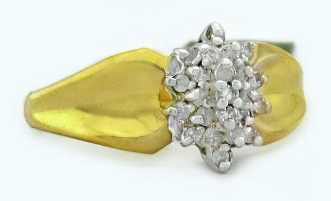 GENUINE DIAMOND RING 10k YELLOW GOLD - Free Certificate Appraisal - NWT - Image 2 of 4