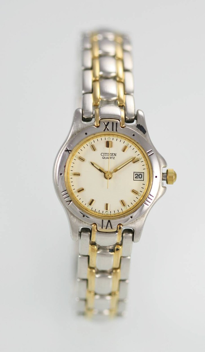 レア逆輸入★Citizen LTR Crystal Champagne Dial Ladies Watch Citizen Womens Watch Champagne Stainless Steel Gold Silver