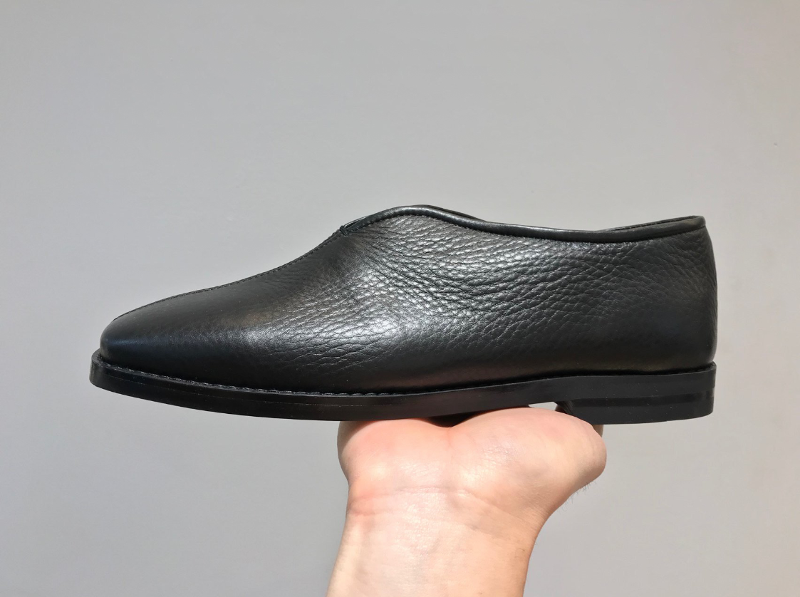 Handmade] Men Leather Chinese Slippers Slip On Shoes Babouche Maire Derby