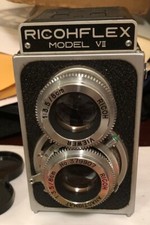 VTG RICOHFLEX MODEL VII w/ 8cm 80mm f3.5  CASE  EXTRA's  