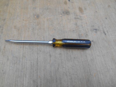 Vintage STANLEY 100 Plus 5/16''x6'' Flat Tip Screwdriver w Bolster 66-166 USA NOS