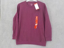 TUFF ATHLETICS SWEATSHIRT WOMENS SZ M BERRY MELANGE LONG SLEEVE GENTLE BOTANIC