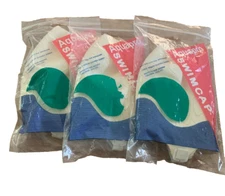 3 Swim Bathing Cap Aquapro Aqua Pro 5185W Rubber Cream Textured Vintage NEW NIP
