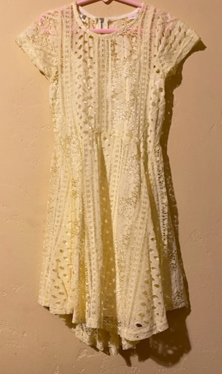 Scooter Brown Girls Lace Dress Size 6X Girls Yellow Lace Dress