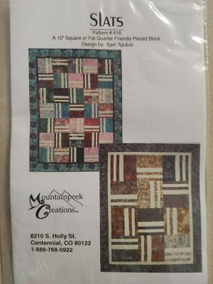 Mountainpeek Creations Pattern 416 Slats 10'' Square Fat Quarter Pieced Quilt