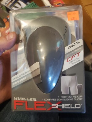 Mueller Flex Shield Protective Cup With Support Shorts Color Grey, Size Adult XL