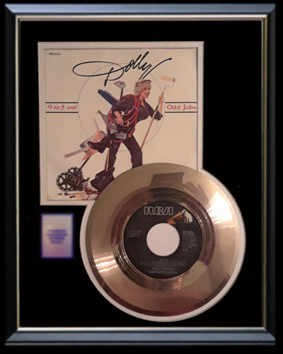 DOLLY PARTON NINE TO FIVE 45 RPM GOLD RECORD RARE NON RIAA AWARD 9 TO 5