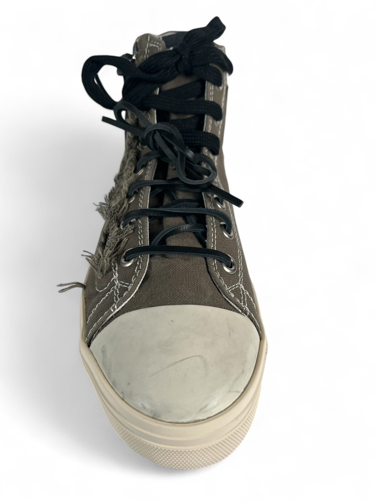 Sneakers alte Saint Laurent in tela oliva $800 US 13 EU 46 Made in Italy