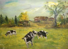 Impressionist contemporary oil painting country scene