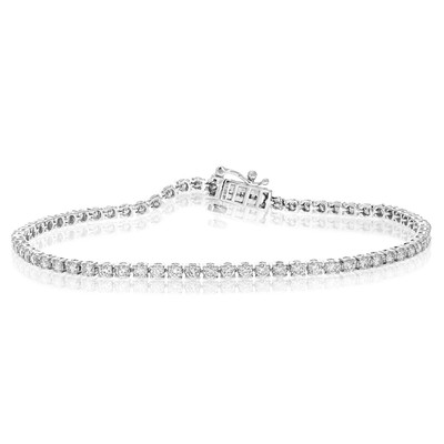 2 cttw Lab Created Diamant Tennis Armband in 14K Weißgold Krappen Set 7 Zoll