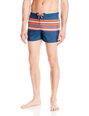 Original Penguin Herren Polohemd Horizontal Streifen Volley Badehose Shorts 38