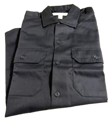 Amazon Essentials Men's Long Sleeve Size X-S Navy Blue Work Shirt front pockets