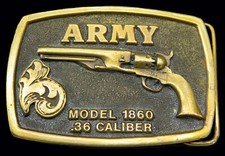 Army 1860 36 Caliber Revolver Adezy Vintage Belt Buckle