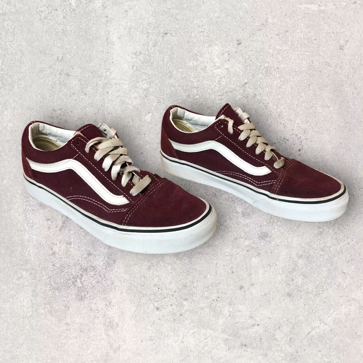 Womens burgundy hotsell old skool vans