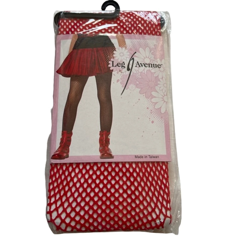 Children's Fishnet Tights Girl's Red Dress-Up Dance Costume Kid's Accessory - Image 2 of 4