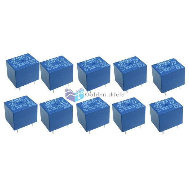 10 X Jqc 3f 5 Pins Spst Power Relay Dc 18v Coil 10a 125v Ac 10a 28v Ebay