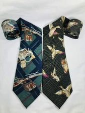 Field Manor Duck Hunting Tie, Hunting Tie Bundle Lot 100% Silk Handmade