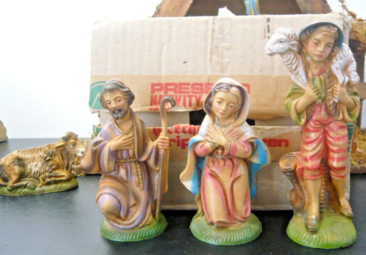 Vintage Presepio Nativity Set Creche Krippenfiguren Made In Italy