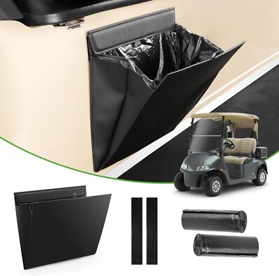 Golf Cart Trash Bag,Waterproof PU Leather Garbage Can for Yamaha Club Car EZGO