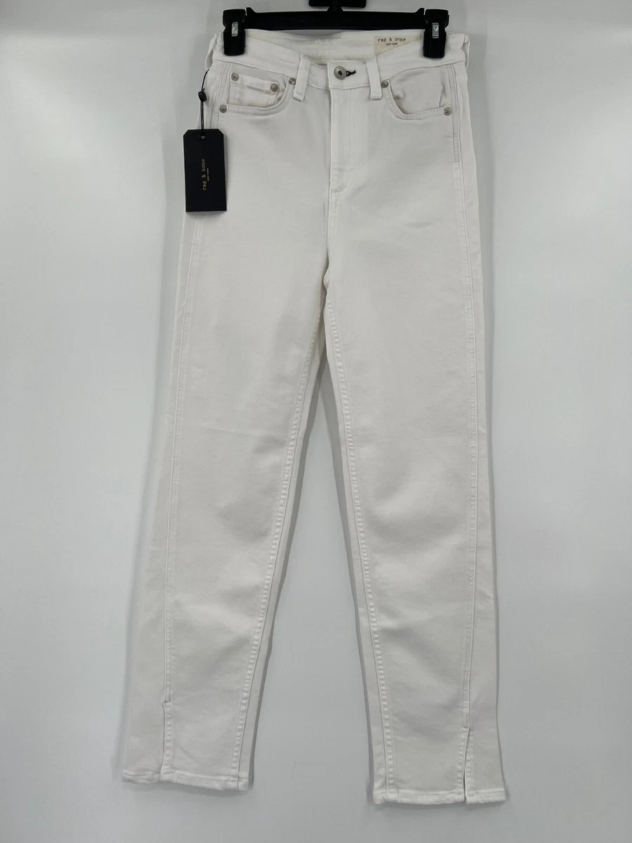 Rag Bone Women s Optic White Nina High Rise Ankle Cigarette Jeans sz 26 NWT