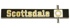 NEW Trim Parts "Scottsdale" Dash Emblem For 1975-80 Chevy Truck Suburban / 9689