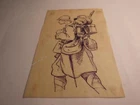1915.A hairy with his barda, ink drawing (war 14-18).