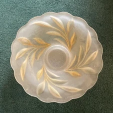 12 " Vintage Indiana yellow & green  flash Oleander Willow leaf  ft. bowl