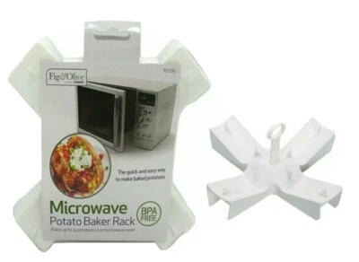 FIG&OLIVE Microwave Potato Baker Rack BPA Free Plastic Baked Jacket Spuds Holder Stand