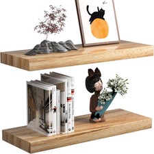 2/3/4 Pcs Floating Shelf Wall Mounted Rustic Wood for Living Room Kitchen 40 cm — image 3