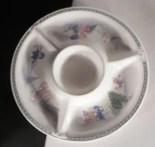 Precious Moments Christmas Chip and Dip 278629 Vintage Ceramic Serving Platter