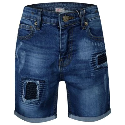 A2Z 4 KIDS® Kinder Jungen zerrissen dunkelblau Denim Shorts Komfort Stretch Jeans Hose Pants 5-13
