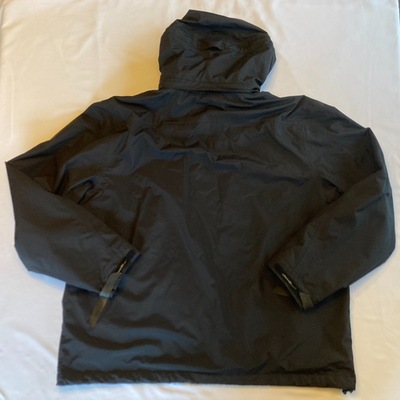 稀少 クリストフルメール 仏製 90s 初期 襟レザー ブラックデニムブルゾン Eddie Bauer WPL 9647/CA 00665 Water Resist Nylon Lined Black