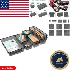 10-Piece Polished Drawer Organizer Set - Varied Sizes for Efficient Storage