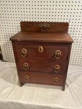 Antique Solid Oak Miniature Chest of Drawers Dresser Salesman Sample ? 20” Tall