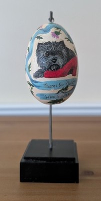 Vtg Ann Priddy Hand Painted Wood Egg Cairn Terrior Ruby Slipper Wizard Of Oz
