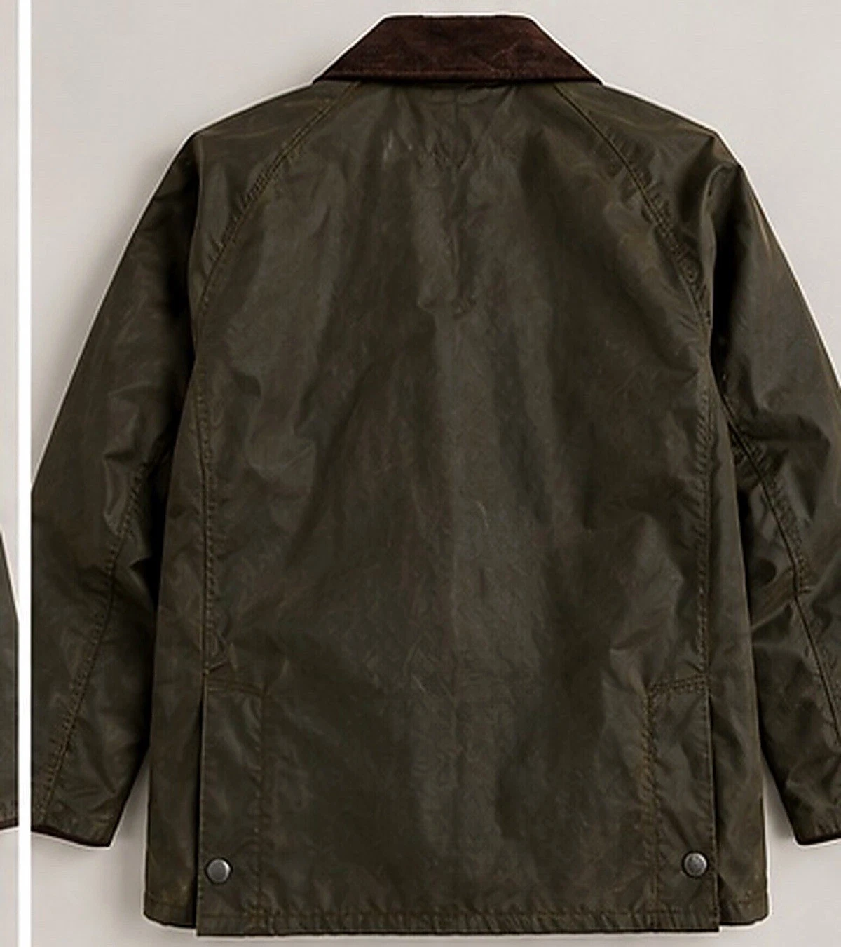 Barbour Classic Bedale Waxed Cotton Jacket Olive Lined Men's Size 34 image 3