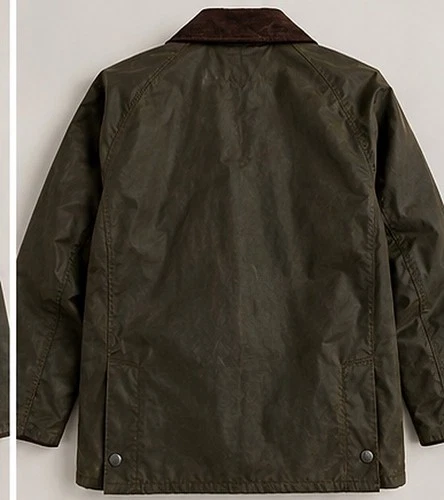 Barbour Classic Bedale Waxed Cotton Jacket Olive Lined Men's Size 34 image 3