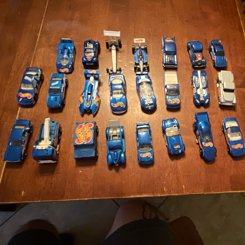 Hot Wheels Diecast Toy Car Lot Collection Blue White Silver Ages 3-11