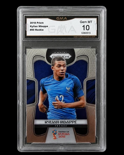 2018 PANINI PRIZM KYLIAN MBAPPE WORLD CUP #80 ROOKIE (RC) GMA 10 GEM MINT