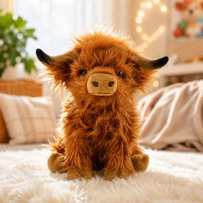 Highland Cow Plush Doll Baby Stuffed Animal Soft Toys Scottish Cow New