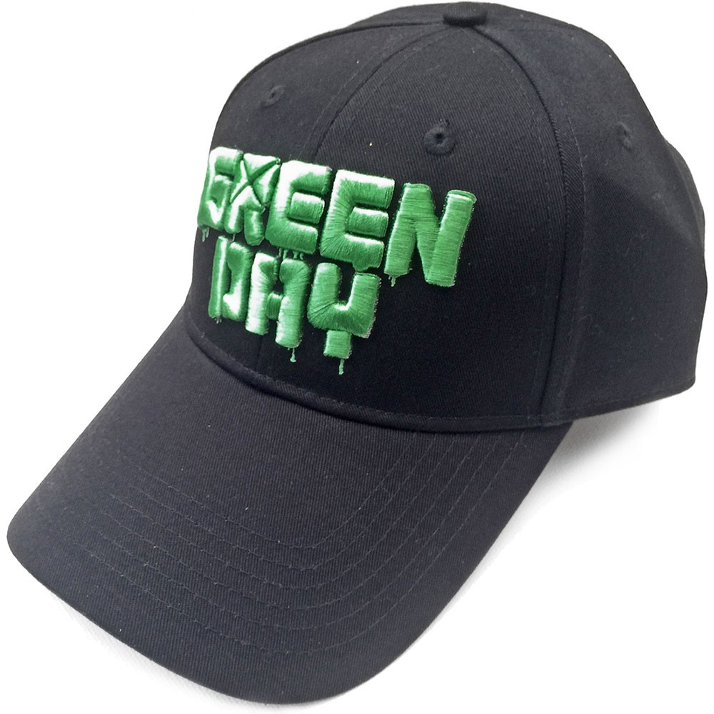 Green Day Dripping Logo Black Baseball Cap NEW OFFICIAL