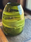 Vaso in vetro artistico Murano Luciano Gaspari Salviati verde vortice anni 60 vintage Italia