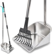 Dog Pooper Scooper For Large Dogs With 36" Long Handle Metal Poop 304 Steel New