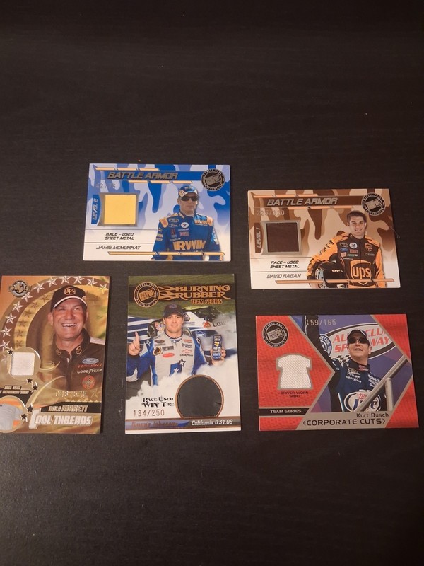 NASCAR *Race-Used*  Memorabilia Cards Lot Of 5  – Battle Armor Hot Threads 
