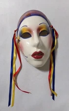 About Face Clay Art Deco Ceramic Wall Mask