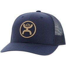 HOOEY O Classic 6-Panel Adjustable Snapback Trucker Hat Navy/Mustard